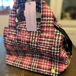 Jill & Ally Houndstooth Quilted Satchel handbag purse
